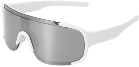 QUARKZMAN Lunettes De Soleil Polarisees Sport Pour Hommes Femmes, Protection UV400 16g Legere Lunettes De Cyclisme Pour Course Ski Peche, Monture Blanche Degrade Gris