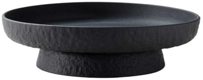 L3s9mPzVb4 Plato de fruta Frutero de cerámica negra, con base alta y gran capacidad, ideal for encimeras cocina o decoración(Negro)