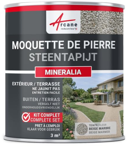Kit moquette de pierre extérieur terrasse 3 m² Beige Marbre