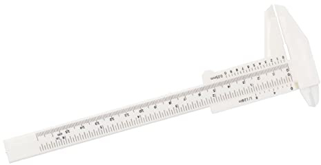 Hyuduo Calibradores de Plástico, Mini Calibrador Vernier de Plástico ABS de 150 Mm, 5,9 Pulgadas, Doble Escala, Precisión de 0,05 Mm para Estudiantes y Oficinas, Herramienta de Medición Blanca para