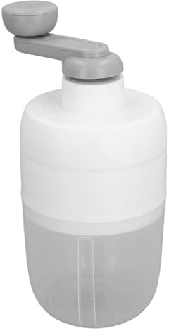 YWBL-WH Manuell Iskross med Rostfria Blad, 1L Bärbar Handvevad Kross | ABS-plastkropp, Avtagbar Hink för Enkel Servering, Idealisk för Cocktails, Camping eller barnkalas.
