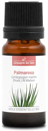 PALMAROSA - 10 mL - Aceite Esencial Orgánico de Calidad Superior - 100% Puro, Natural, Quimiotipado y Certificado AB