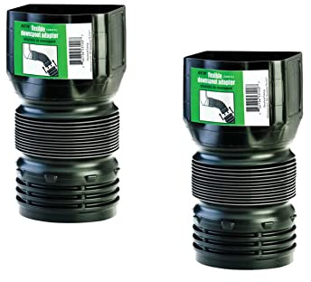 Flex-Drain ADP53102 Downspout Adaptor, Landscaping Drain Pipe Adapter 3 by 4 by 4-Inch 2 Pack
