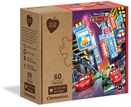 Clementoni 26999 Play for Future Cars – Puzzle 60 Teile ab 5 Jahren, Kinderpuzzle aus recyceltem & recycelbarem Material, Denkspiel für Kinder