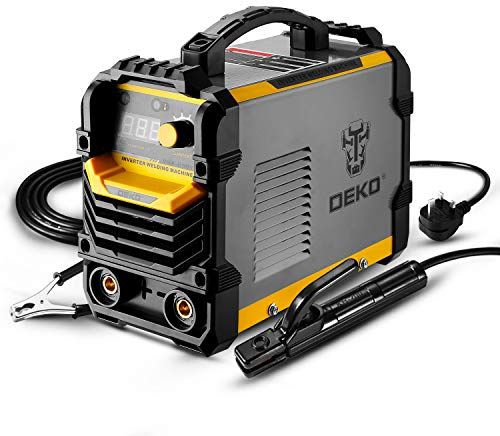 DEKOPRO 220V MMA Welder, 250A ARC Welder Machine Electrode Holder,Work Clamp, Input Power Adapter Cable (250A)