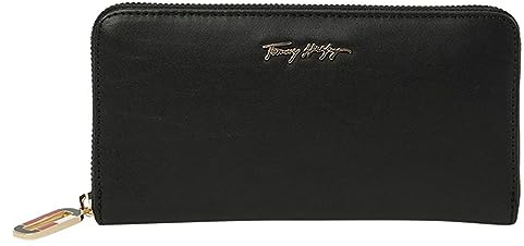 Tommy Hilfiger Damen Essential Leather LRG ZA AW0AW10498 Geldbörsen, Schwarz (Black)