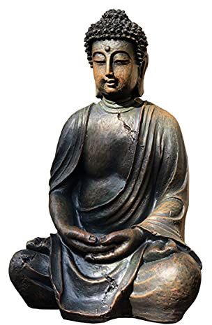 HTian Große sitzende Buddha-Statue im Freien Zen-Verzierungs-Gartenlandschaftshandwerk Dekoration Thailand Home Gang-Skulptur
