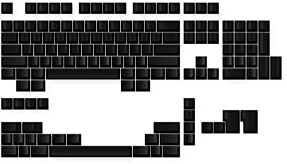 Ranked Blank Premium Keycap Set | 1.4 mm Thick PBT | Cherry Profile for Mechanical Keyboard (Black, 139 Keys)