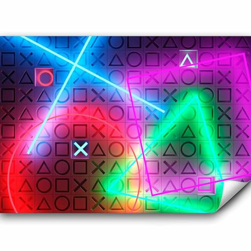 murando - Fototapete Premium-Vlies Abstrakt für Gamers 300x210cm - Foto Tapete Wohnzimmer Moderne Vliestapete XXL Wandtapete Motivtapeten Bildtapete 3d Effekt Wand Dekoration Spielkonsole Game bunt