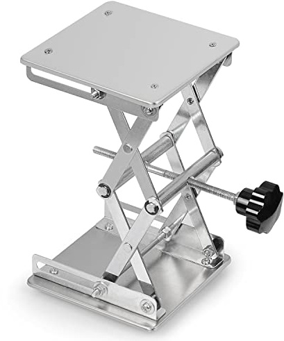 FunChem Labor Scherenheber, 150 x 150 mm Edelstahl Laborklappständer Tisch, Höhenverstellbar von 75 mm bis 260 mm, Tragkraft 10 KG