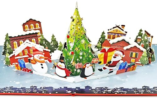 CUTPOPUP Scena di Natale - 3D Biglietti Natale 2024, Biglietti Auguri Natale, Biglietti Auguri Natalizi, Biglietto Natale, Christmas Cards, Xmas Cards (Christmas Night Scene) US8-CN257IT