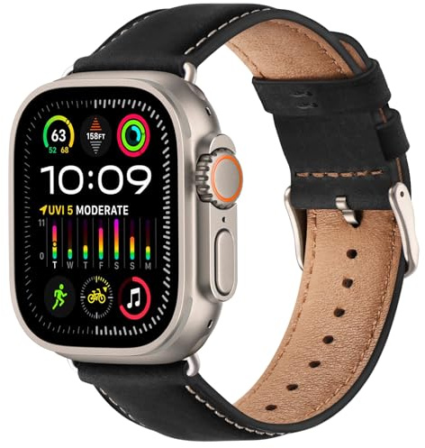 WFEAGL Compatible pour Bracelet iWatch 40mm 41mm 38mm 42mm(Séries 10), Cuir Bracelet de Véritable Remplacement pour iWatch Séries 10 9 8 7 6 5 4 3 2 1/SE/Ultra 1-3