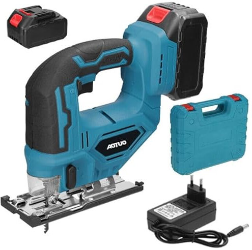 Seghetto Alternativo Brushless a Batteria, con Doppia Batteria 48V, 0-3600RPM, 3 Livelli, con Valigetta e 1 Lama per Taglio Legno Metallo