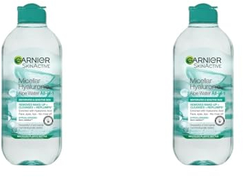 Garnier Micellar Hyaluronic Aloe Cleansing Water For Dehydrated Skin 400ml, Replumping Cleanser & Makeup Remover, Recognised By The British Skin Foundation, Use With Reusable Micellar Eco Pads