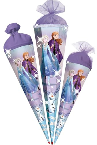 alles-meine.de GmbH Schultüte - Frozen - die Eiskönigin - ELSA & Anna - 35-100 cm - Größe wählbar - Holzspitze wählbar - Zuckertüte - Tüll - oder Filzabschluß - eckig/rund - ..