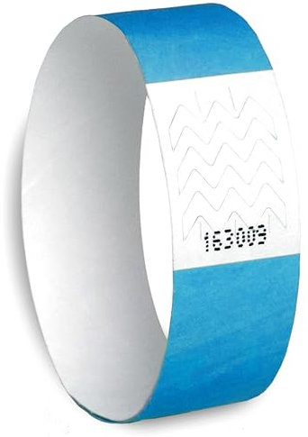 Eintrittsbänder, nummeriert, original Tyvek 19 mm - Festivalbänder, Eventbänder, Kontrollbänder, Securebänder, Partybänder, Einlassbänder, (neonblau, 200)