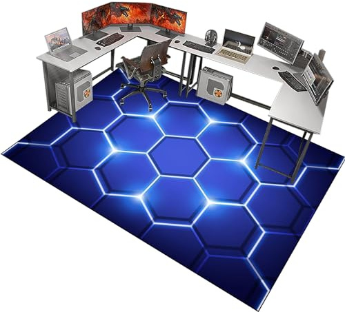 Bürostuhl Unterlage, Gaming Teppich Stuhlunterlage, Bodenschutzmatte für Hartböden Antirutsch, Schreibtischstuhl Unterlage für Laminat, Schutzmatte für Laminat, Computerstuhl Teppiche 60 x 70 cm