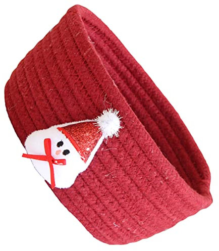 PRETYZOOM Cesta De Almacenamiento De Algodón Roja Diseño Navideño Cesta Tejida Vacía para Regalos para Decorar y Organizar