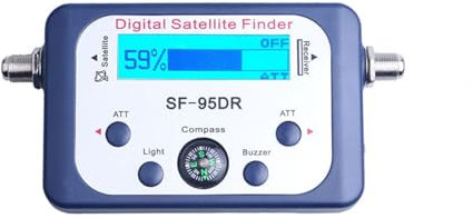 Buscador de satélites digitales Pantalla LCD Buscador de satélite digital Medidor de SF-95DR Receptor Satlink Receptor de señal de TV Decodificador satelital para ajustar la antena parabólica de TV ví