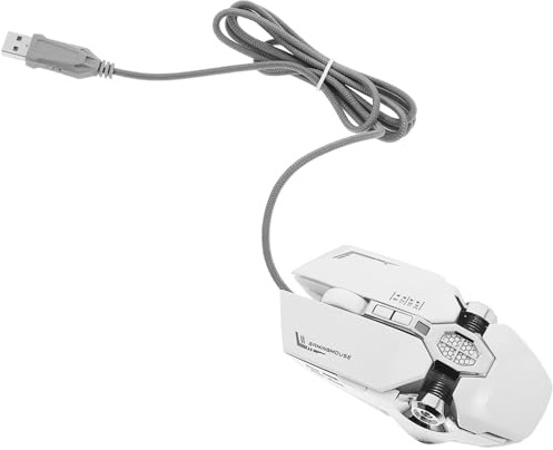 DIYEAH Mouse da Gaming Programmabile Argento in Plastica, Layout Aggiornato | Interfaccia Usb, Stile Classico, Accessorio per Computer e Uso su Portatile o Desktop