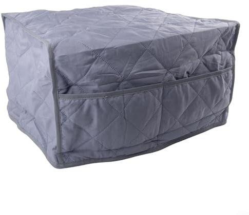 Housse anti-poussière pour micro-ondes et four avec sac de rangement, aide à maintenir la propreté de l'appareil contre la graisse et la poussière, fabriquée à partir de coton pongé (gris)