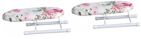 Warmhm 2 Pezzi Mini Asse da Stiro Pieghevole per Maniche Accessorio per Stiratura Domestica con Struttura Acciaio Resistente Base Stabile e Design Decorativo Multifunzione per Casa e