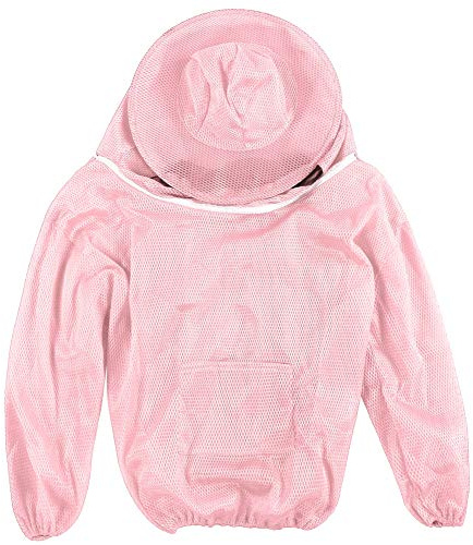 ANKROYU Professionelle Imkereianzug Premium Imker Jacke mit Schleier breitem Anblick langlebiger atmungsaktivem Luftgittermaterialiene -Schutzkleidung für Männer Frauen bei heißem (Rosa)