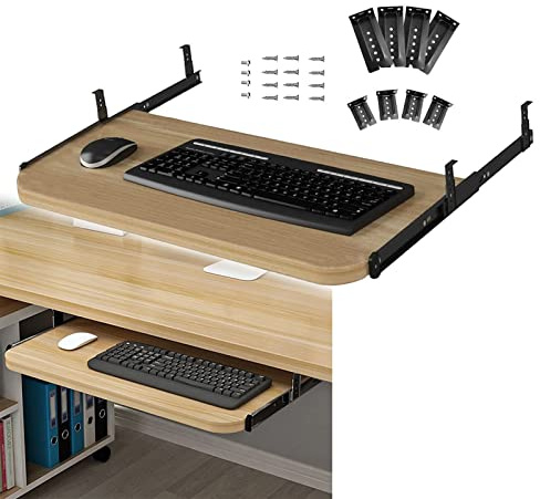 GXXINGIN Keyboard Drawer Keyboard Tray for Under Desk - with Slide Rail - Ergonomic Computer Keyboard Stand Height Adjustable Keyboard Tray for Home and Office