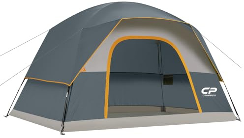 CAMPROS CP Campingzelt Familienzelt Wasserdicht Kuppelzelt mit Moskitonetz & Belüftung, Schnellaufbau Outdoor Zelt für Camping und Familie