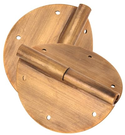 Bisagras de Latón Resistentes para Puertas de Armario, 2 Piezas | Diseño Vintage Redondo, Pasador de Acero Inoxidable, para Decoración del Hogar y Manualidades