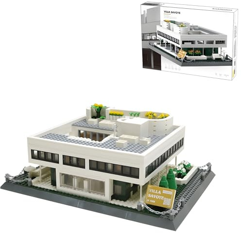 Ebortsin Ideas Paris Villa Savoye Architektur Bausteine Set, Weltberühmte Gebäude Architektur Klemmbausteine Modell, 1226 Teile Villa Bausteine Set, Heim Dekor Geschenk für Erwachsene