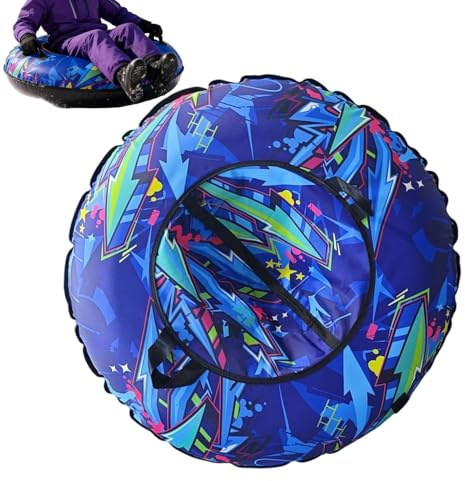 Kustimantu Schneeschlitten | Aufblasbare Matte 104 cm mit Griffen - Schlitten für Erwachsene und Kinder im Winter, Pool, Camping und Outdoor