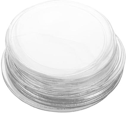 Hohopeti Étui de Protection Rond pour Badges en Pvc 60pcs Haute Transparence et Design Rangement et L'affichage des Épinglettes