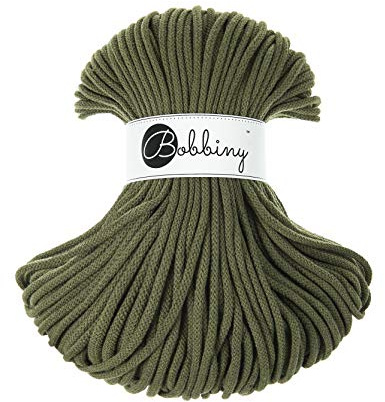 Bobbiny Premium Cords 5 mm - Rope-Garn 100 m 100% Baumwolle (Avocado)