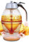 Hunnibi Honey Dispenser No Drip Glass - Maple Syrup Dispenser Glass - Beautiful Honey Comb Shaped Honey Pot - Honey Jar with Stand, Great Bee Decor, 8 oz
