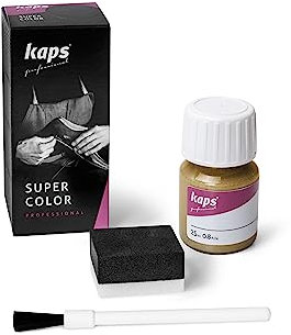 Kaps Professional Lederfarbe Super Color für Naturleder, Synthetik und Textil - Lederfärbemittel 25 ml (406 - Altes Gold)