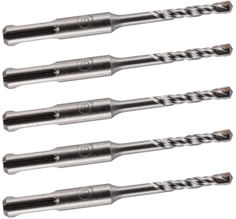 Rennie Tool 5pcs 5.5mm x 110mm Long SDS Plus Masonry Drill Bit | Tungsten Carbide Tip SDS+ Hammer Drill Bits For Concrete, Brick, Stone, Masonry, Block, Cement, Mortar. 5.5mm SDS Drill Bits