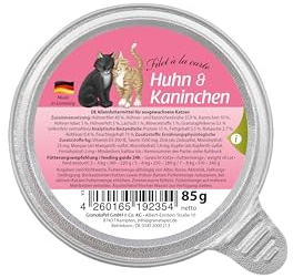 GranataPet Filet à la carte Huhn & Kaninchen, Nassfutter für Katzen, Filet-Stückchen ohne Getreide, Katzenfutter ohne Zuckerzusatz, hoher Fleischanteil, 6 x 85 g