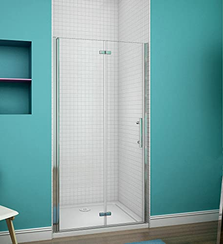 Acezanble 80x185cm Duschtür Nischentür Duschabtrennung Scharniertür 6mm nano glas