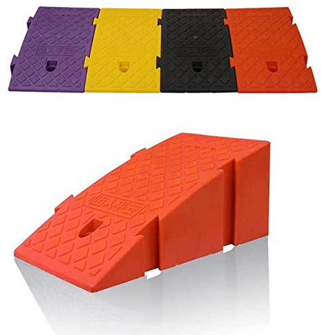 WANGPP Rampe De Trottoir,Rampes Trottoir en Plastique PVC,Rampe Seuil Pont 16 À 20 Cm Hauteur pour Garage, Trottoir, Camion, Scooter, Vélo, Moto, Mobilité Fauteuil Roulant Orange, 40x25x16cm