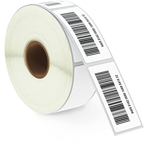BETCKEY - 25mm x 51mm(1 in x 2 in) Perforadas Etiquetas Térmicas para Código y Dirección Compatible con impresoras Zebra y otras [1 Rolle/750 Etiquetas]