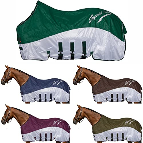 Imperial Riding Regen- & Fliegendecke IRHSuper-Dry 2-in-1-Decke ohne Halsteil, wasserabweisenden Deckschicht, Fliegenschutz durch atmungsaktives Mesh-Material, inkl. Bauchklappe, Navy, 155