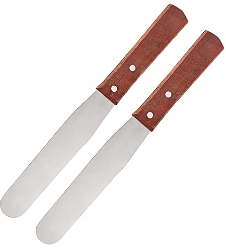 Winkelpalette Edelstahl Set 2 Stück Winkelpaletten Kuchenmesser Tortenmesser Hoch Winkelpalette Konditorenmesser Tortenmesser Icing Spachtel Winkelpalette Set für Fondant und Kuchen Dekorieren