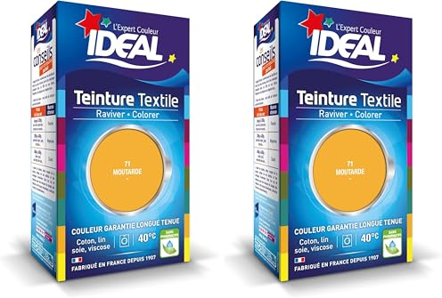 Ideal Teinture Textile Liquide 40 ml Moutarde (Lot de 2)