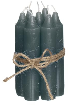 comforder Kerzen Set (7 Stück), 11cm Stabkerzen, einfarbig (Grau) | Skandinavische Tafelkerzen, Paraffin, rußarm, geruchlos, 4+ Std Brenndauer, schmal zulaufendes Ende