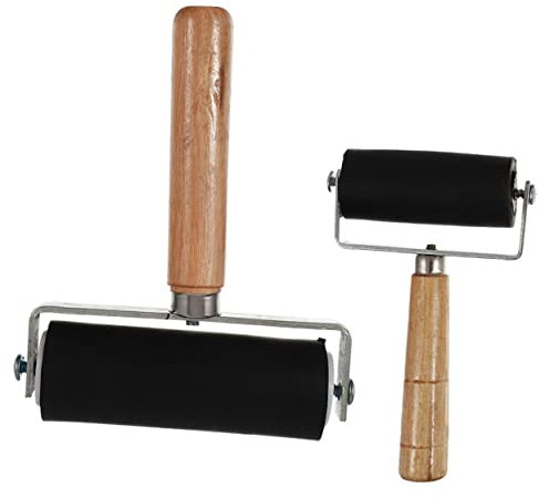 Veemoon Rubber Paint Roller Brush Set 2pcs Medium Large Rollers for Painting Walls and Surfaces for Home Decoration and DIY Projects