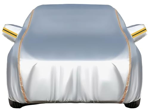 Autoabdeckung für Audi A4 Cabriolet |Wasserdicht Atmungsaktiv Oxford-Stoff Draussen Vollgarage Autoplane Staubdicht Kratzfeste Wetterfeste Auto Abdeckplane Ganzjahres-Universal(Color:Silver)