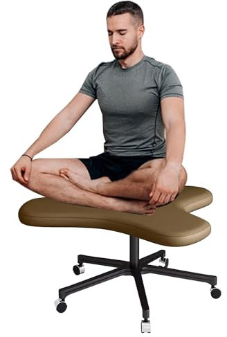 Kniestuhl Aktive Bürostühle Ergonomischer Kniestuhl, Bürostuhl mit gekreuzten Beinen, ergonomischer Stuhl mit gekreuzten Beinen und Rädern, Meditationsstuhl-Schreibtisch für Erwachsene/Kinde