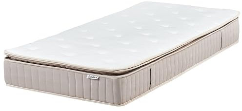Beliani Latex-Taschenfederkernmatratze 90x200 cm mittel weiß Abnehmbarer Bezug Daydream