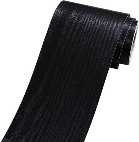 DHHOUSE Bordo per carta da parati in legno nero, stacca e attacca, decorazione per cornice a specchio (nero, 10 x 1000 cm)